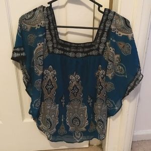 Women's boat neck sheer top